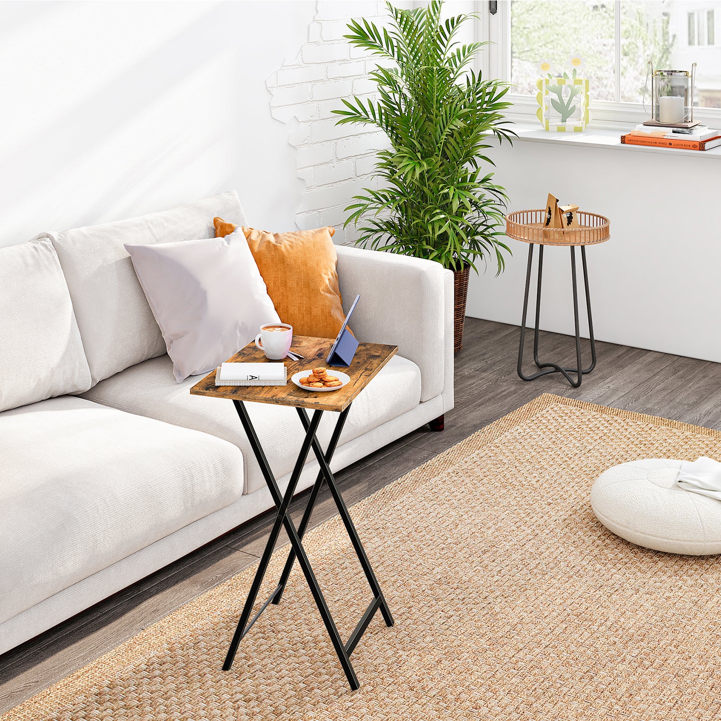 HOOBRO Folding TV Tray Table for Small Space / 2PICS