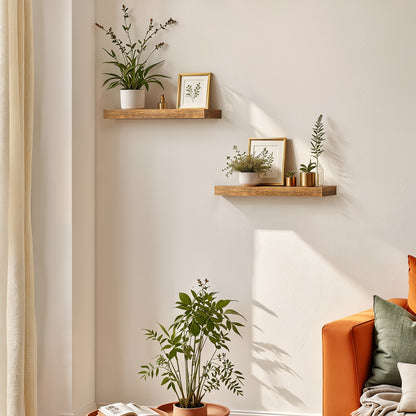 HOOBRO 15.7-inch Wall-Mounted Shelf with Invisible Brackets / 2PICS