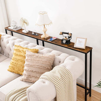 HOOBRO 63-inch Narrow Console Table with Charging Station