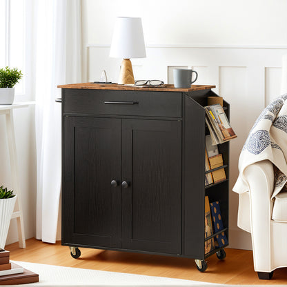 HOOBRO Rolling Kitchen Island with Power Outlet & Shelves & Drawers