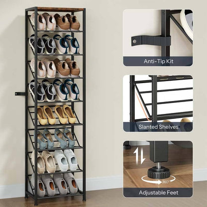 Safety anti-tip wall kits and adjustable leveling feet details of the industrial shoe stand