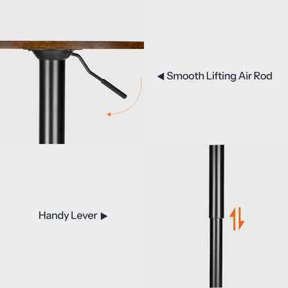 HOOBRO 27-35.4 Inch Height-Adjustable Round Bar Table with Sturdy Base