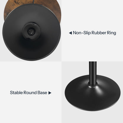 HOOBRO 27-35.4 Inch Height-Adjustable Round Bar Table with Sturdy Base