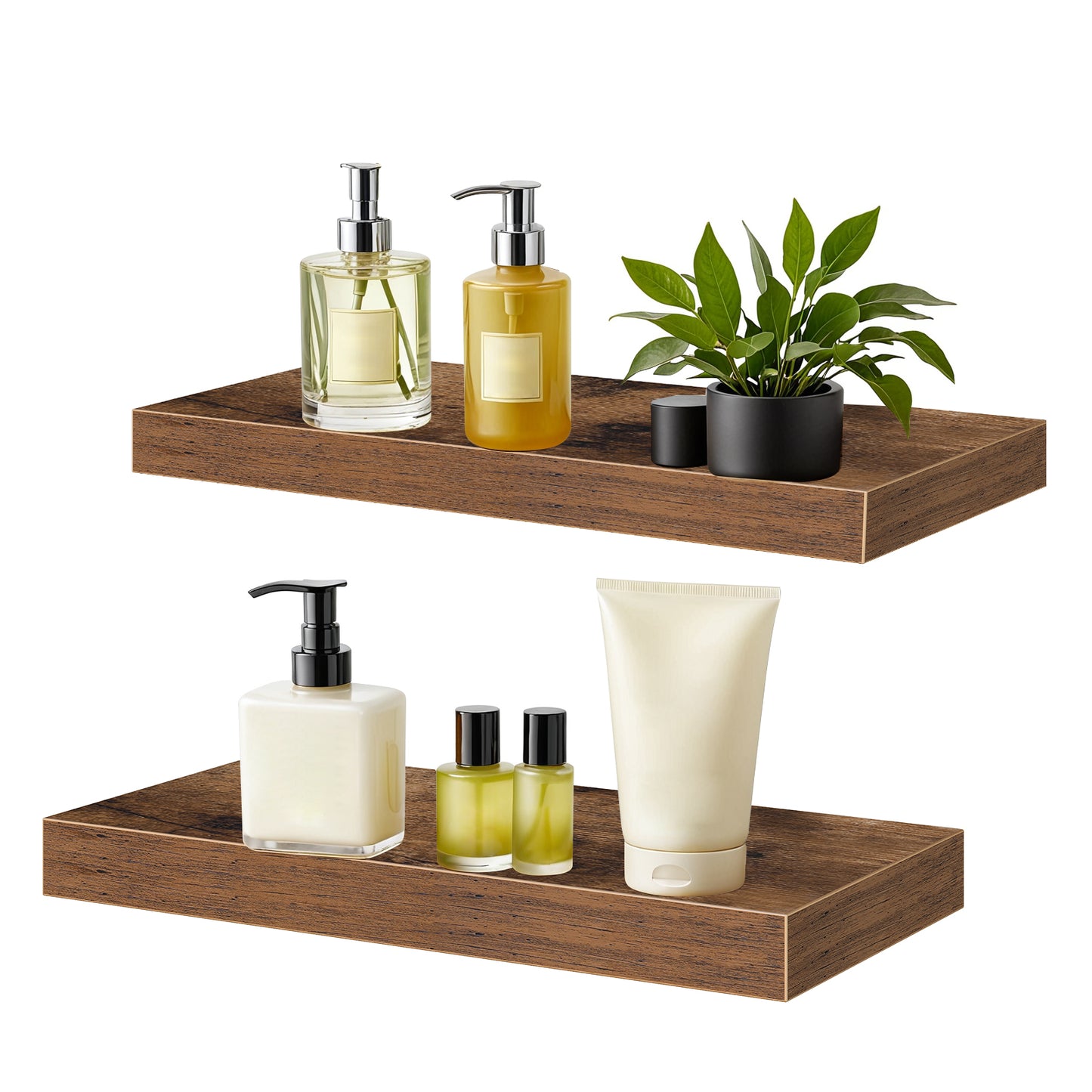 HOOBRO 15.7-inch Wall-Mounted Shelf with Invisible Brackets / 2PICS