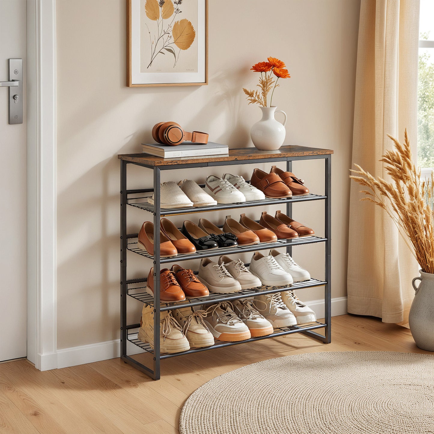 HOOBRO 5-Tier Adjustable Shoe Rack Holds 16-20 Pairs