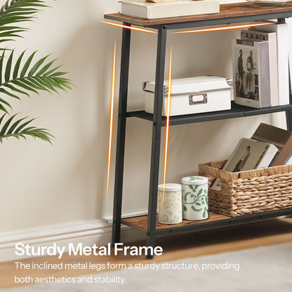 HOOBRO 30 inch 3-Tier Narrow Console Table with Storage Shelves