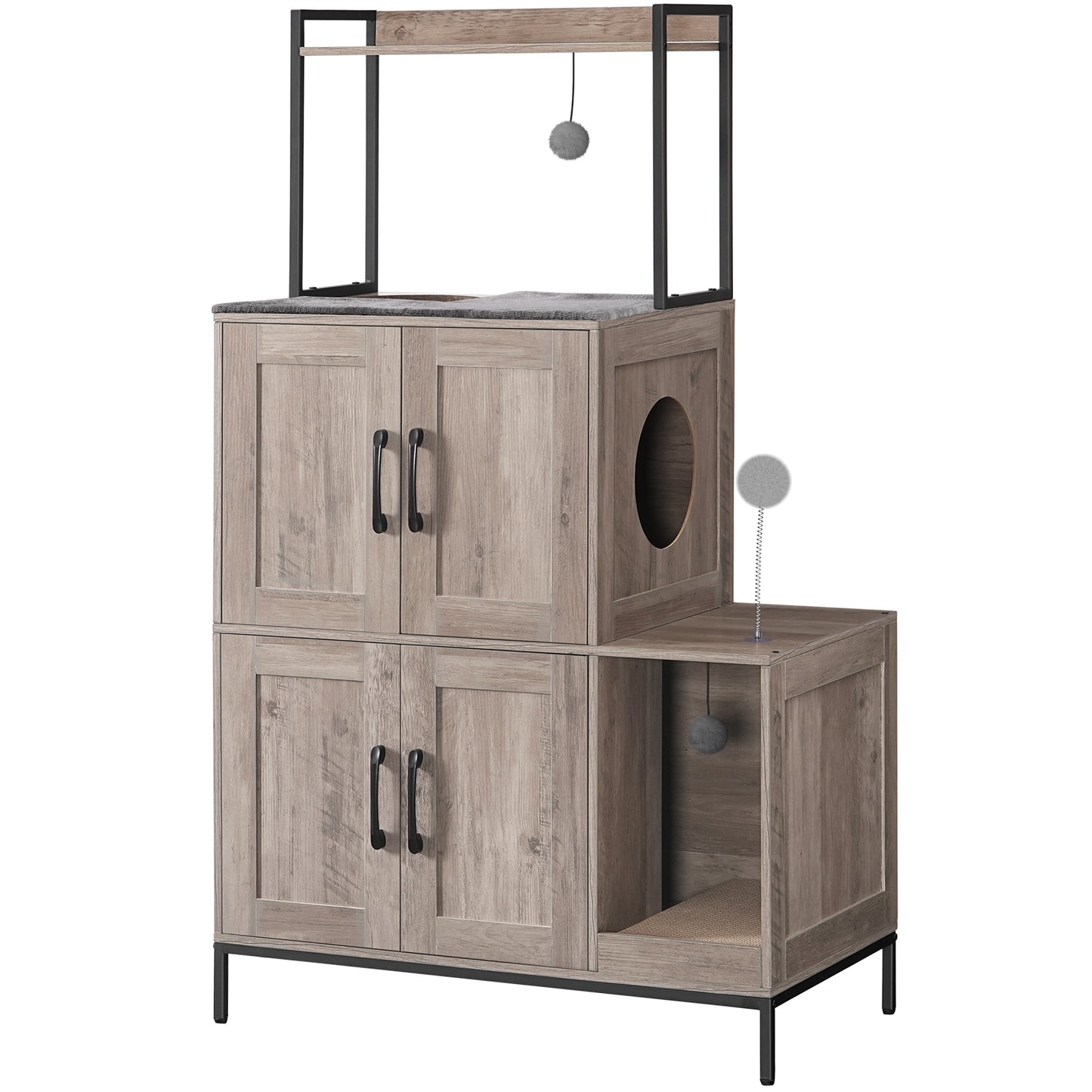 HOOBRO 2-in-1 Cat Litter Box Enclosure Furniture with Shelf