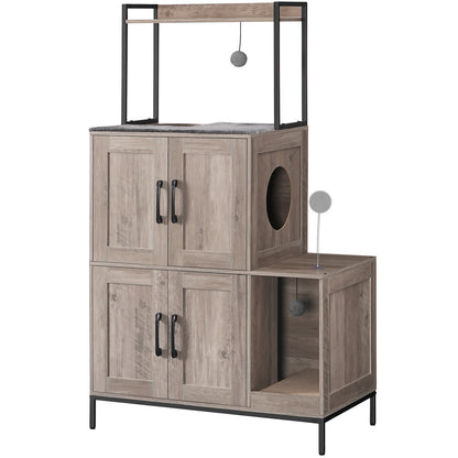 HOOBRO 2-in-1 Cat Litter Box Enclosure Furniture with Shelf