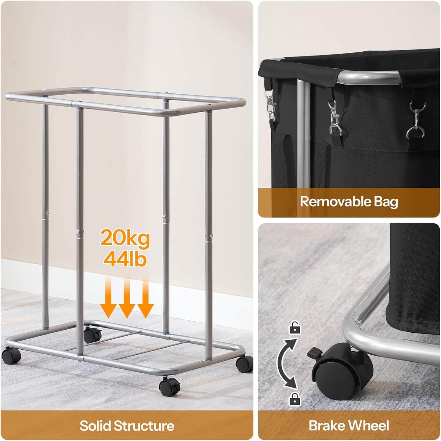 HOOBRO 170L(45 Gallons) Laundry Basket with Wheels