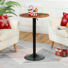 HOOBRO 27-35.4 Inch Height-Adjustable Round Bar Table with Sturdy Base