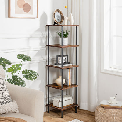 HOOBRO 5-Tier Square Corner Bookshelf