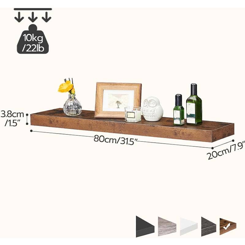 HOOBRO Rustic Wooden Floating Shelves, Farmhouse Wall Storage Shelf Set