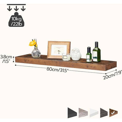 HOOBRO Rustic Wooden Floating Shelves, Farmhouse Wall Storage Shelf Set