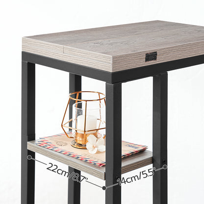 HOOBRO C-Type Folding Side Table with Storage Rack