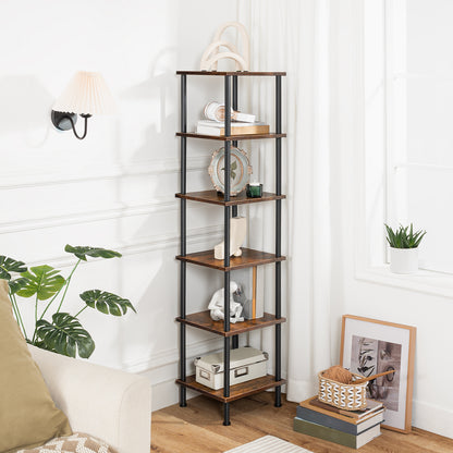 HOOBRO 6-Tier Square Rack Corner Bookshelf