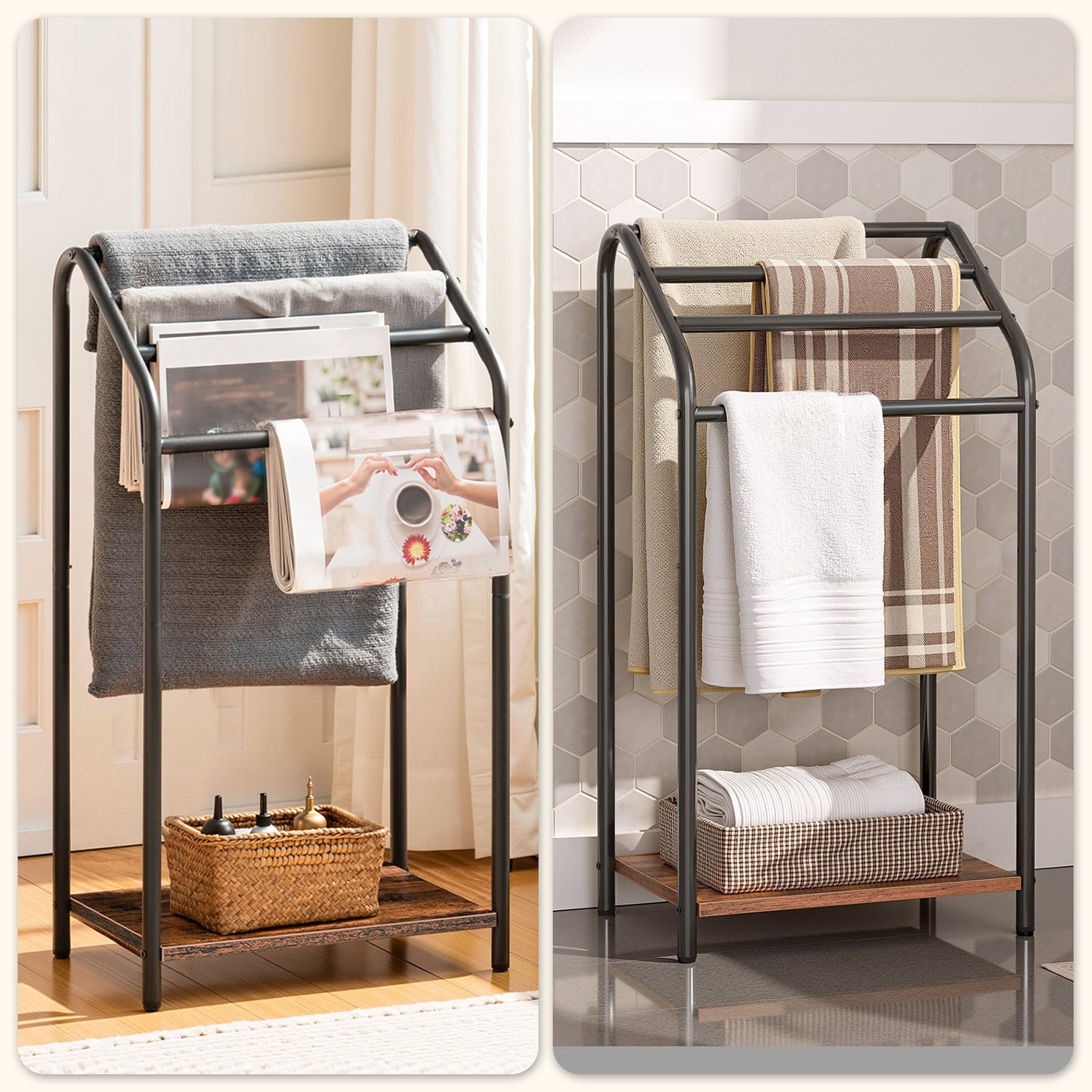 HOOBRO 4-Tier Freestanding Towel Rack