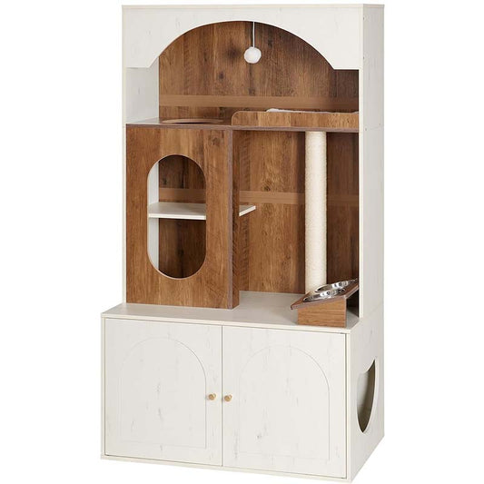 HOOBRO 58.7"H Cat Tree with Litter Box Enclosure