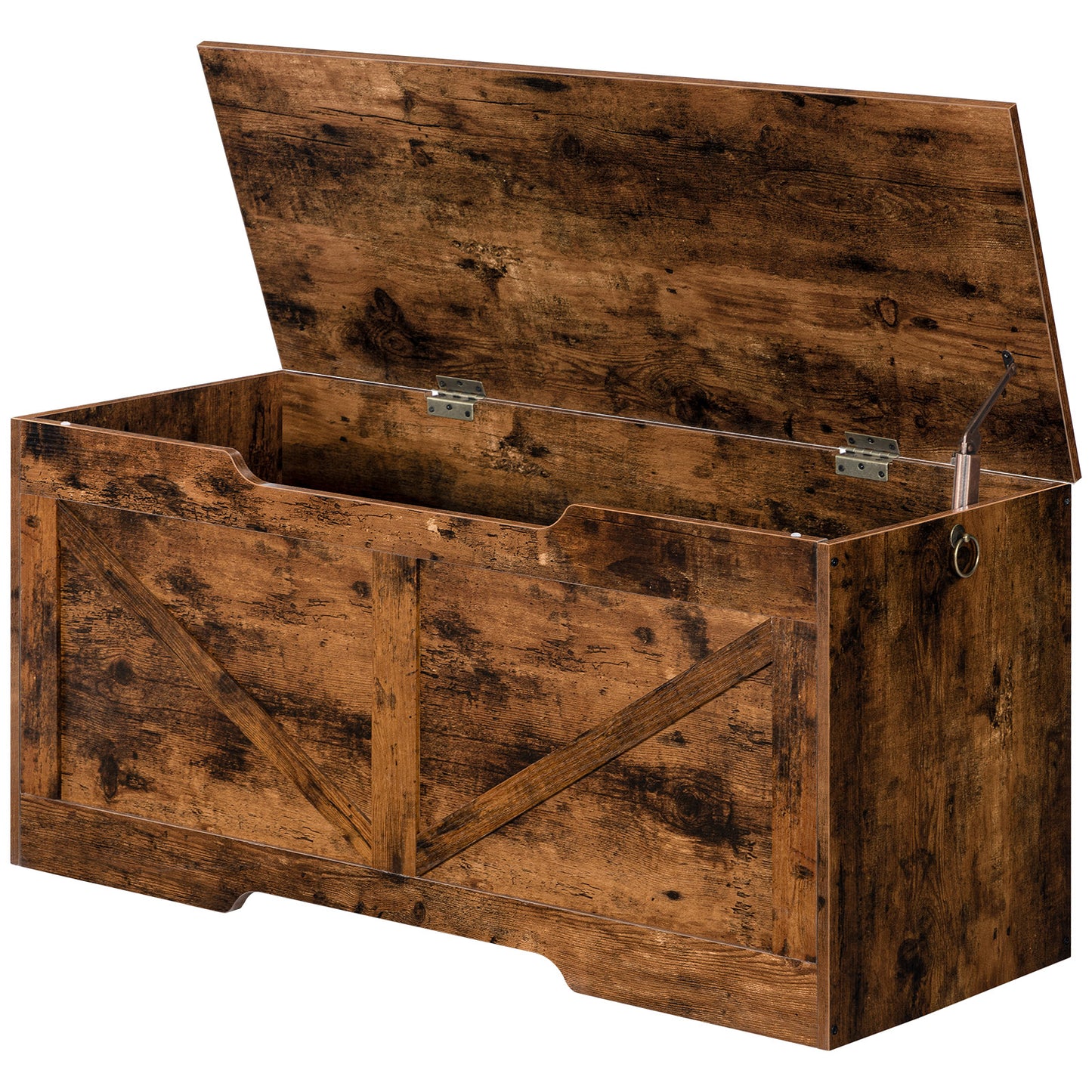 HOOBRO 39.4-inch Wooden Storage Bench with Safety Hinges