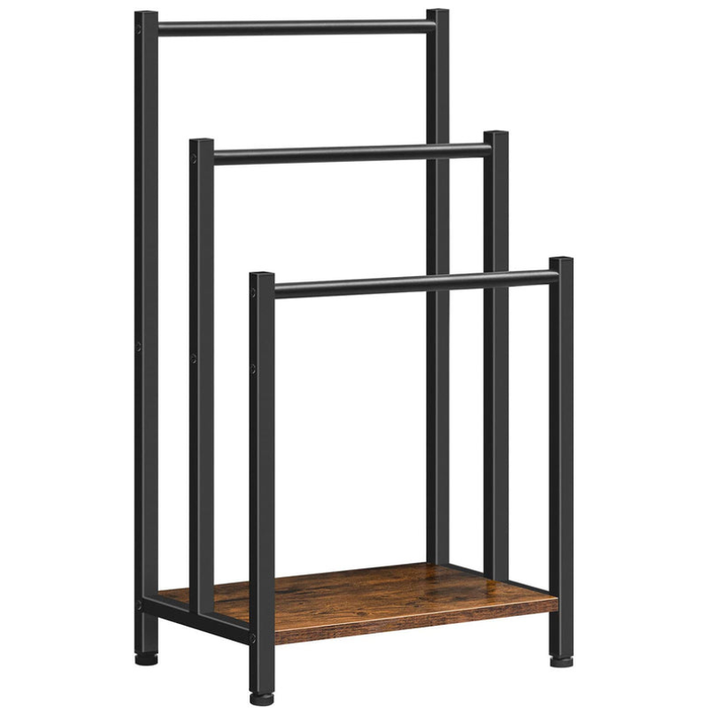 HOOBRO Retro Brown Freestanding Towel Drying Rack (3-Tier)