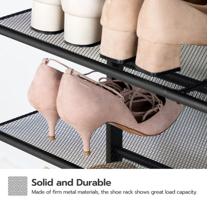 HOOBRO 5-Tier Shoe Rack for Entryway with Adjustable Mesh Shelves