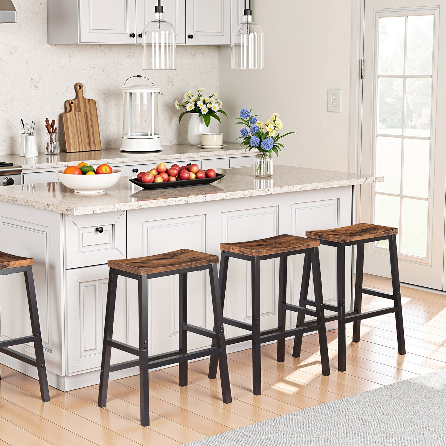 HOOBRO Kitchen Saddle Bar Stool / 2 PICS