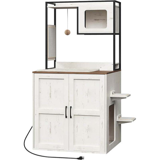 HOOBRO Automatic Cat Litter Box Enclosure with Charging Station