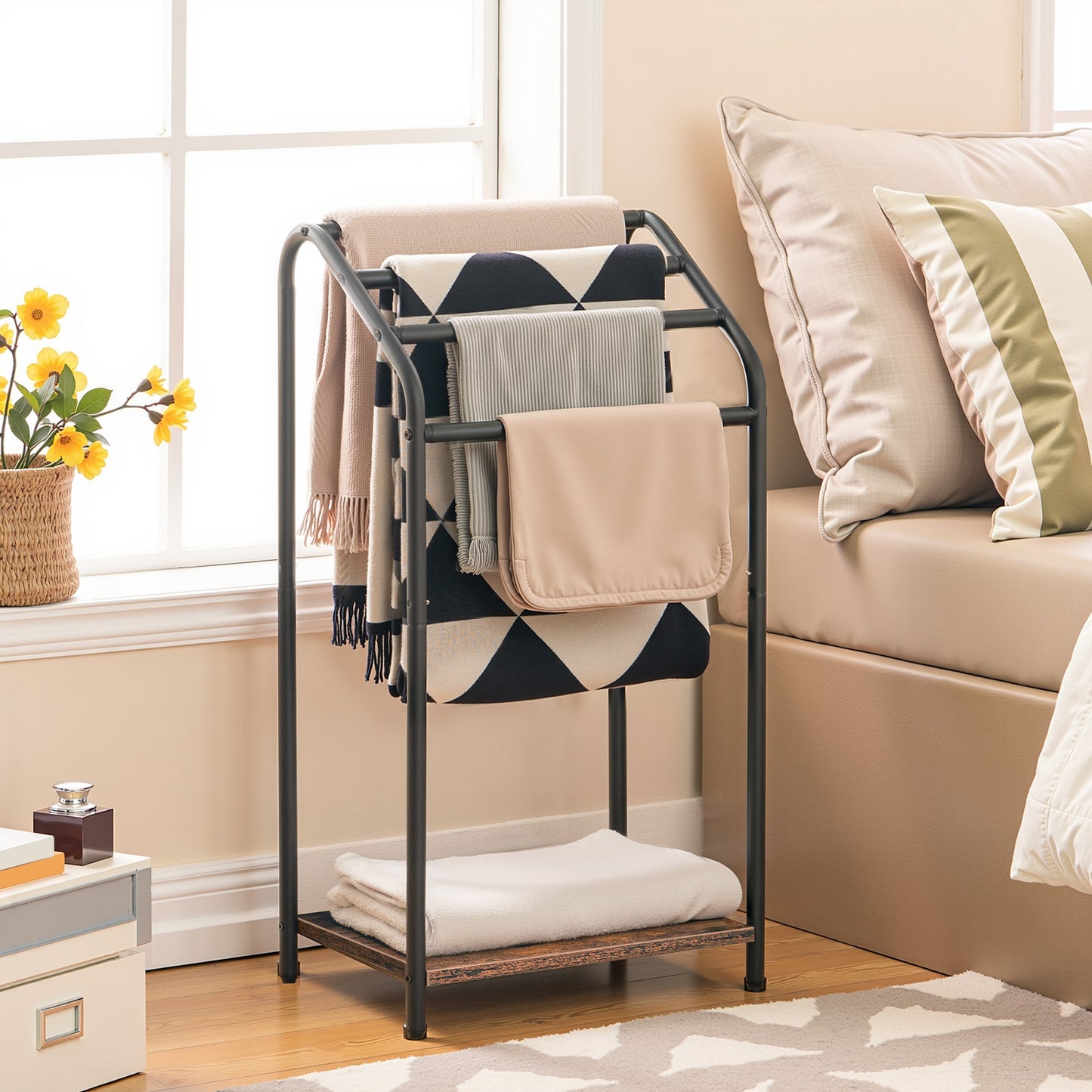 HOOBRO 4-Tier Freestanding Towel Rack