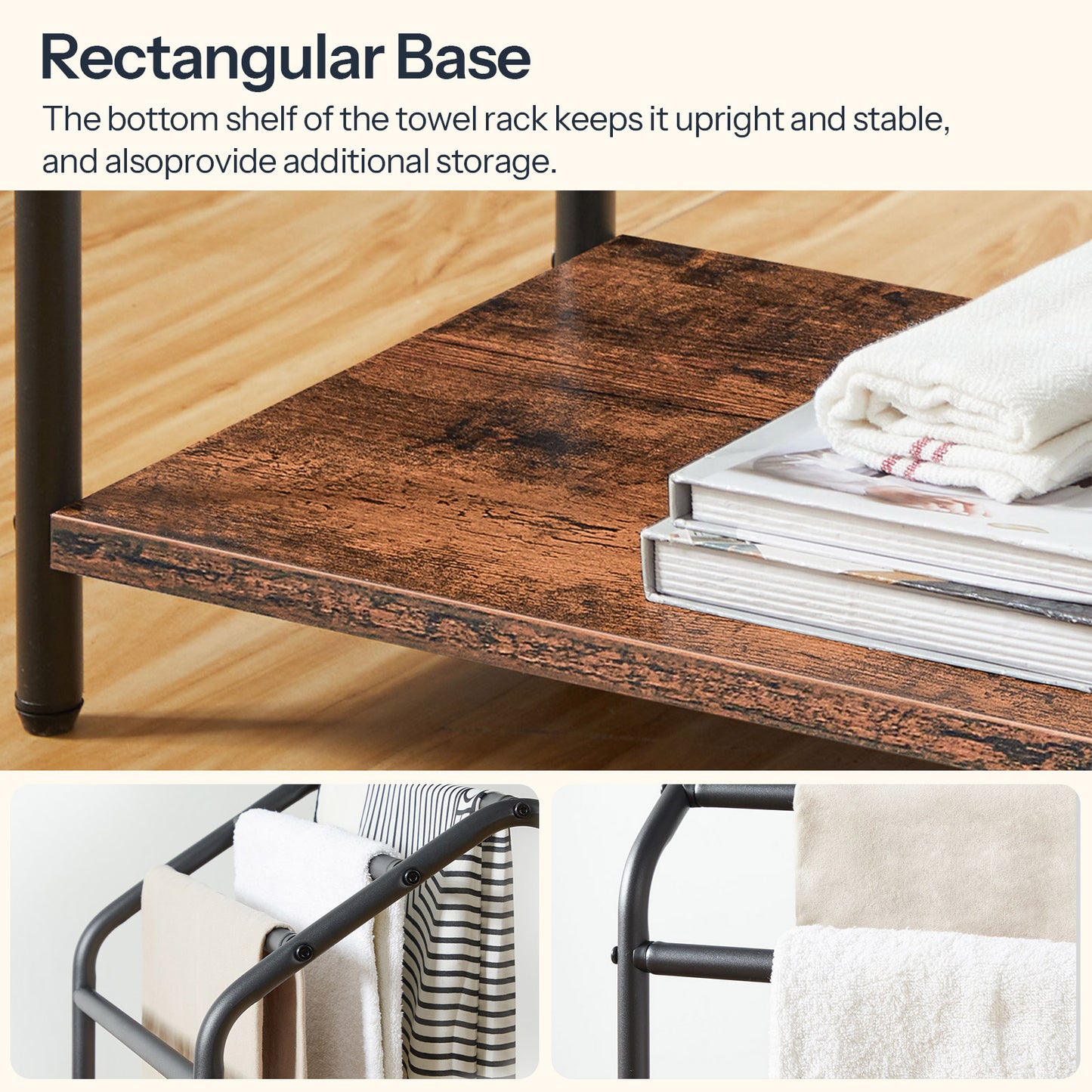 HOOBRO 4-Tier Freestanding Towel Rack