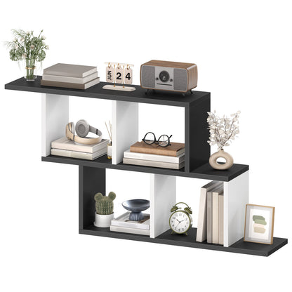 Size dimensions and load capacity diagram for the 3-tier wall mounted geometric display rack.