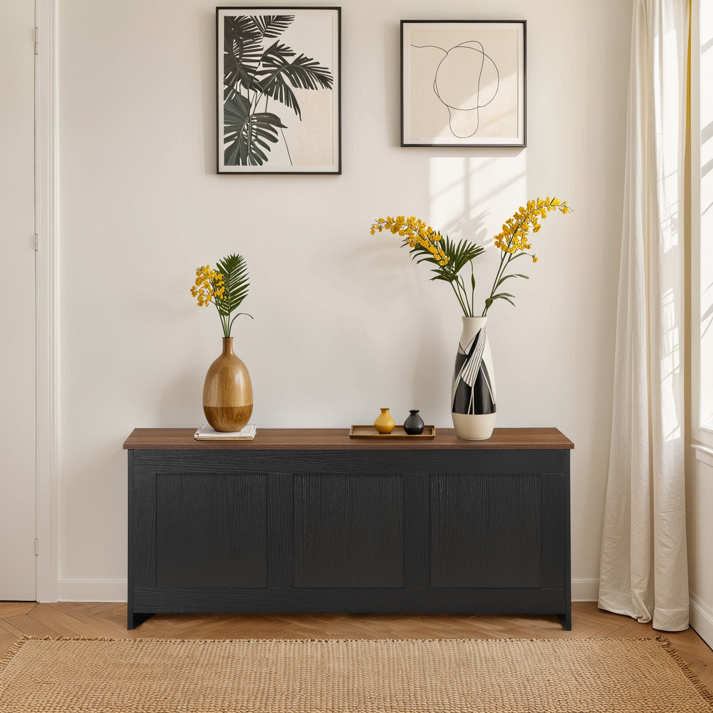 HOOBRO 39.3-inch Wooden Storage Chest with Lift Top