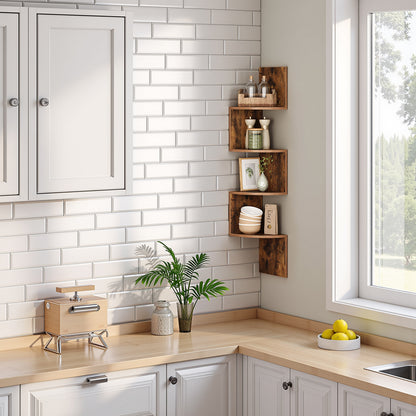 HOOBRO 4-Tier Wall-Mounted Corner Shelf / 2pics