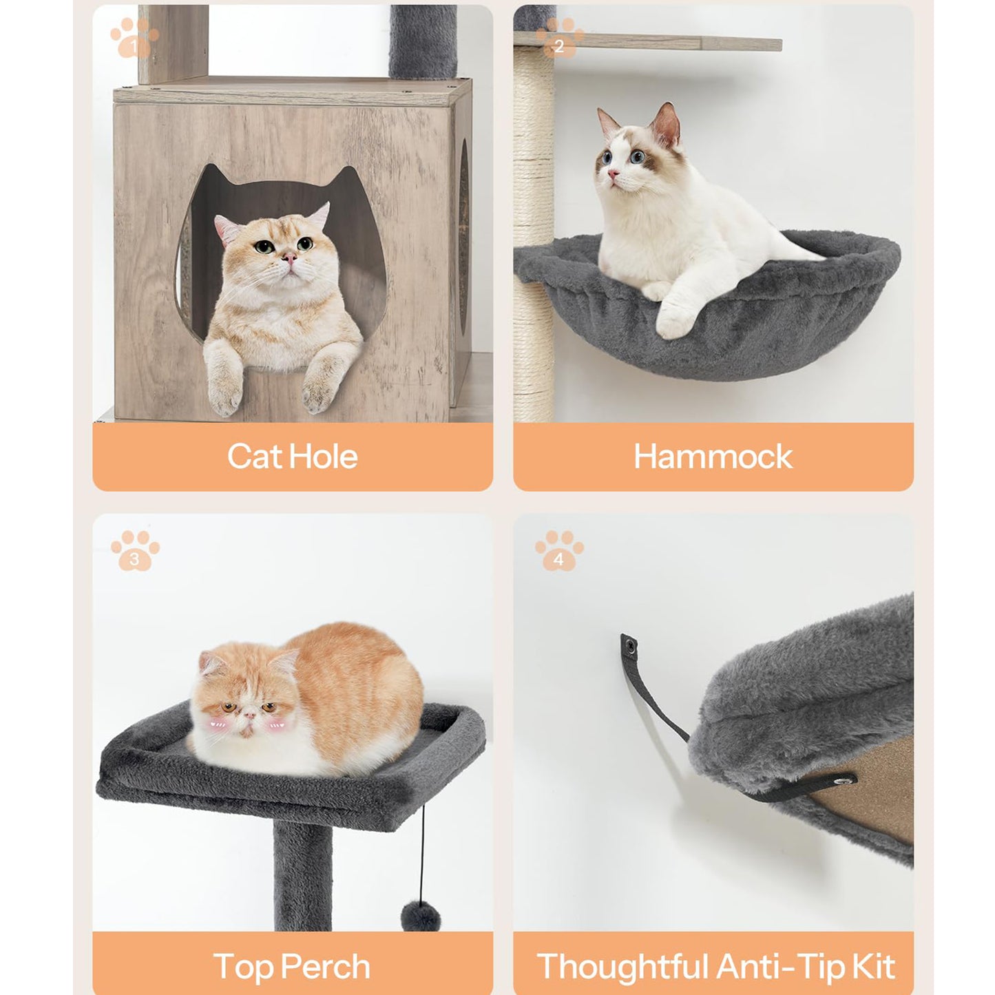HOOBRO 67.7 inch H Cat Tree with Litter Box Enclosure
