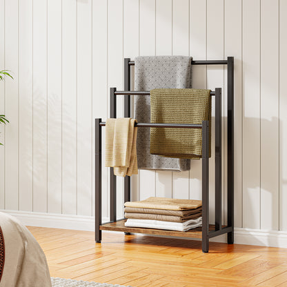 HOOBRO 3-Tier Free Standing Towel Rack with Shelf