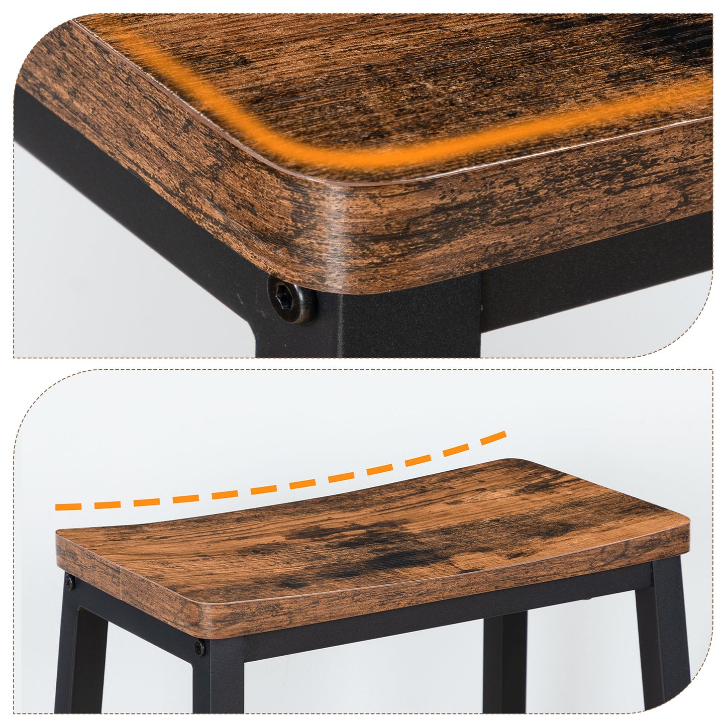 HOOBRO Kitchen Saddle Bar Stool / 2 PICS