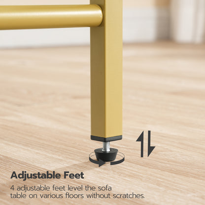 HOOBRO 29.5-inch 3-Tier Tempered Glass Narrow Console Table