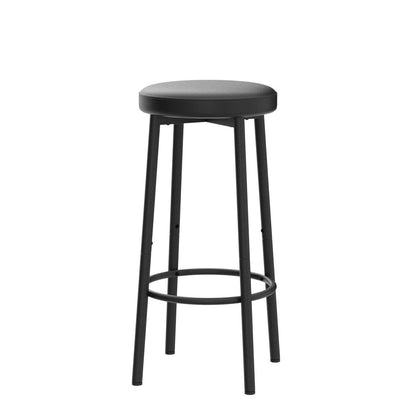 HOOBRO Black 25.6-inch PU Upholstered Bar Stool with Footrest /2PICS
