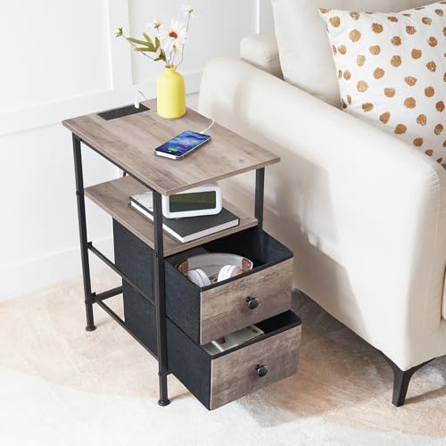 HOOBRO End Table with Charging Station
