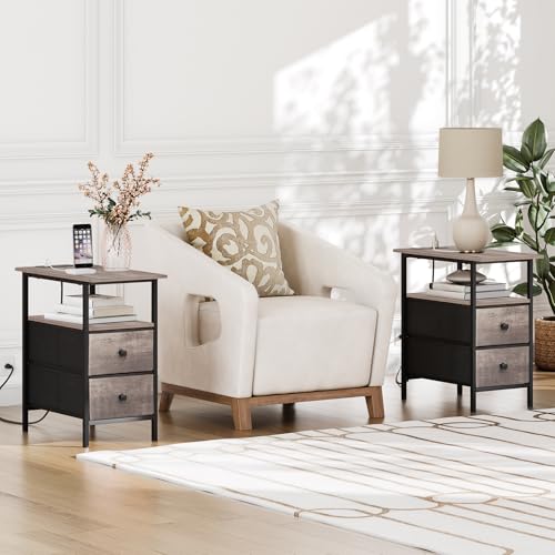 HOOBRO End Table with Charging Station