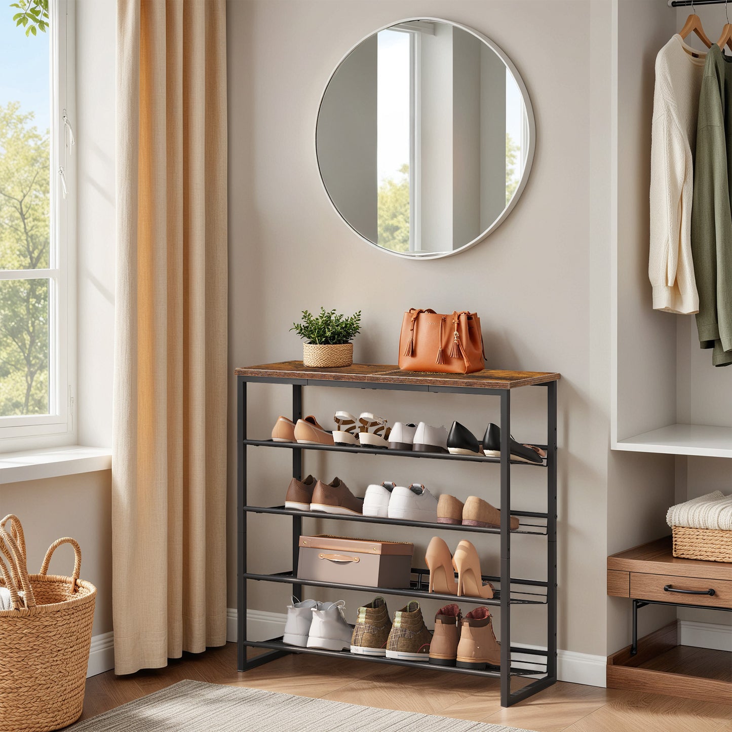 HOOBRO 5-Tier Adjustable Shoe Rack Holds 16-20 Pairs