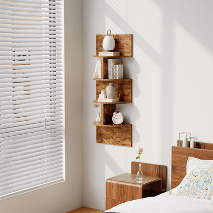 HOOBRO 4-Tier Wall-Mounted Corner Shelf / 2pics