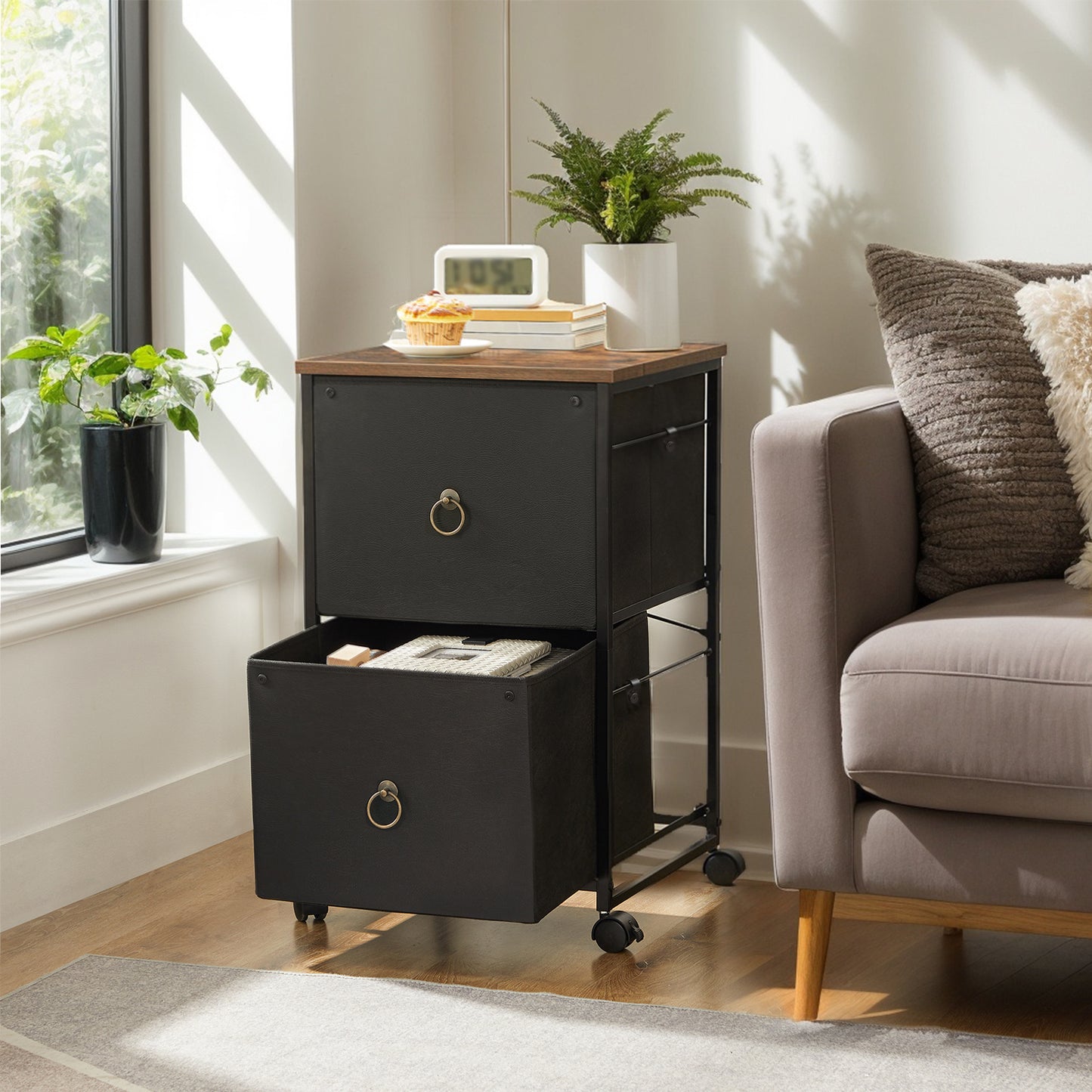 HOOBRO 2 Drawer Rolling File Cabinet & Printer Stand