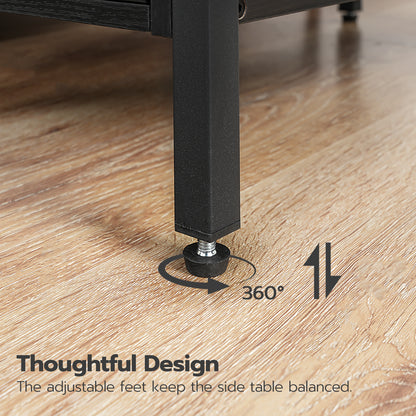 HOOBRO Narrow Side Table with Charging Station
