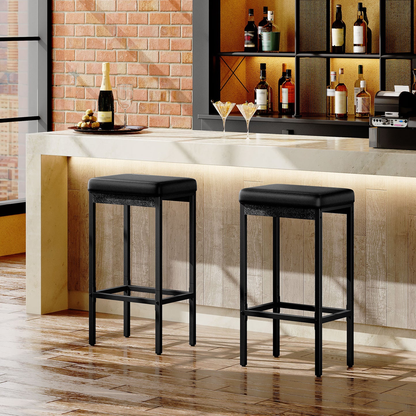 HOOBRO Height Thick Padded Bar Stool / 2PICS