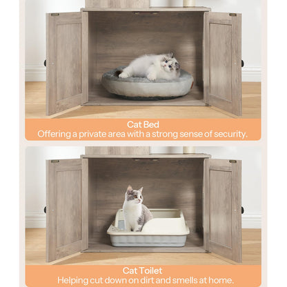 HOOBRO 67.7 inch H Cat Tree with Litter Box Enclosure