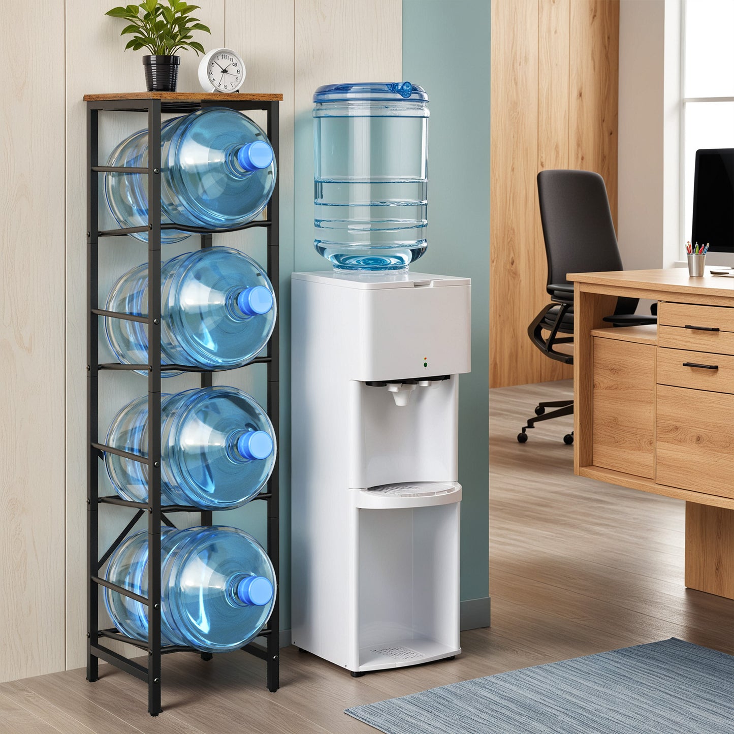 HOOBRO 4-Tier 5-Gallon Water Bottle Rack