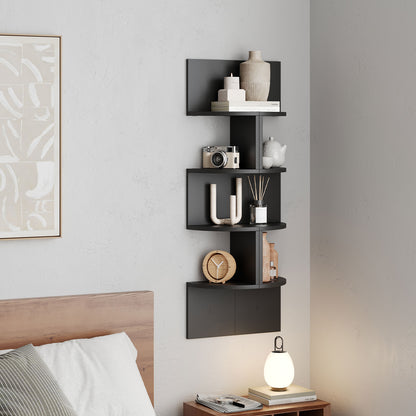 HOOBRO 4-Tier Wall-Mounted Corner Shelf / 2pics