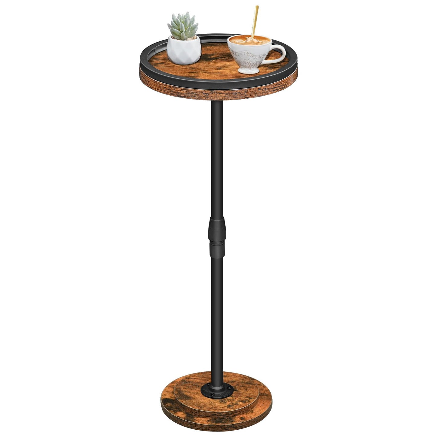 HOOBRO Height Adjustable Small Round Coffee Martini Side Table