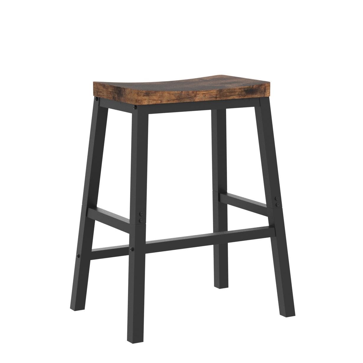 HOOBRO Retro Brown Kitchen Bar Stool with Footrest / 2 PICS