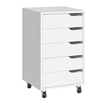 White filing cabinet with multiple drawers on a white background