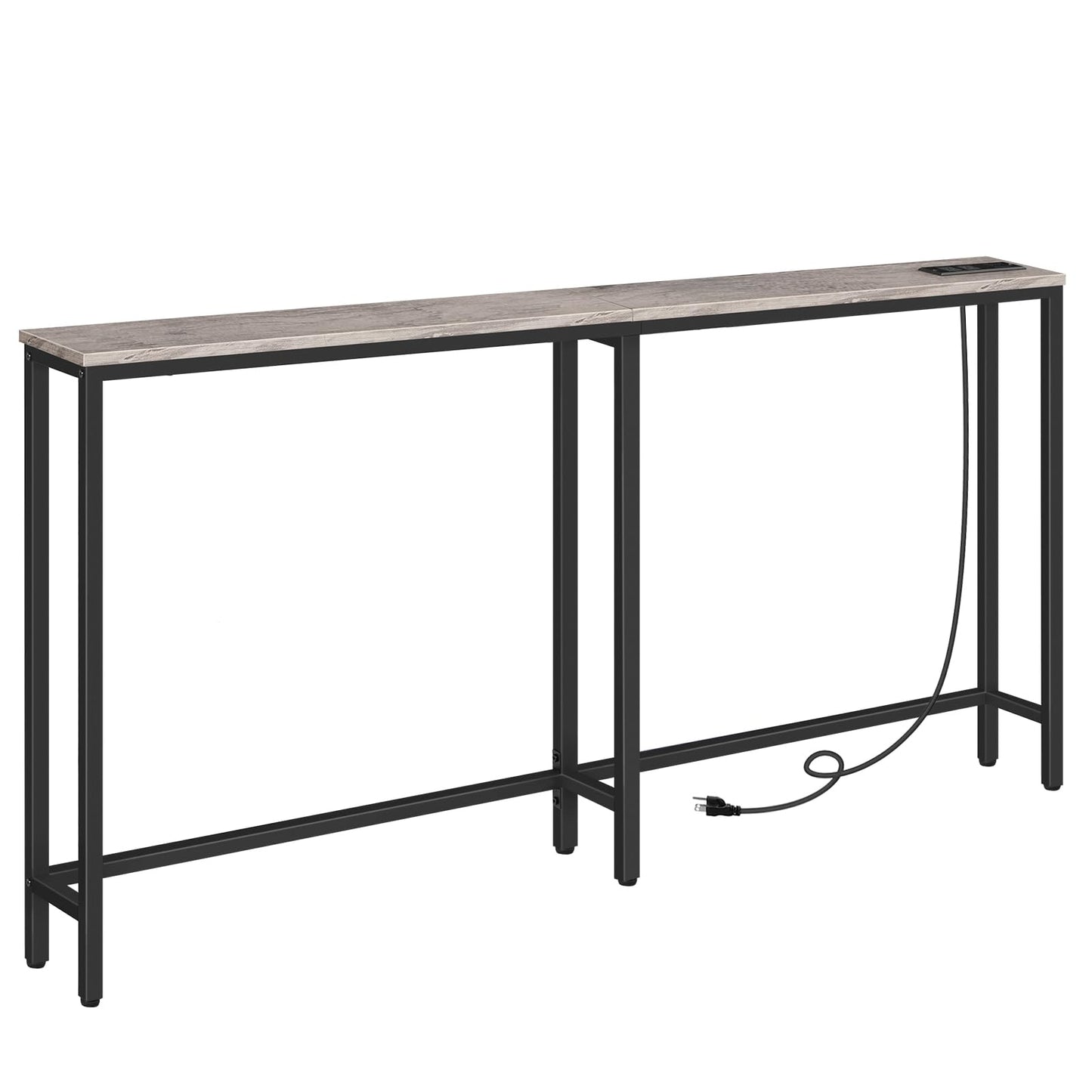 HOOBRO 63-inch Narrow Console Table with Charging Station